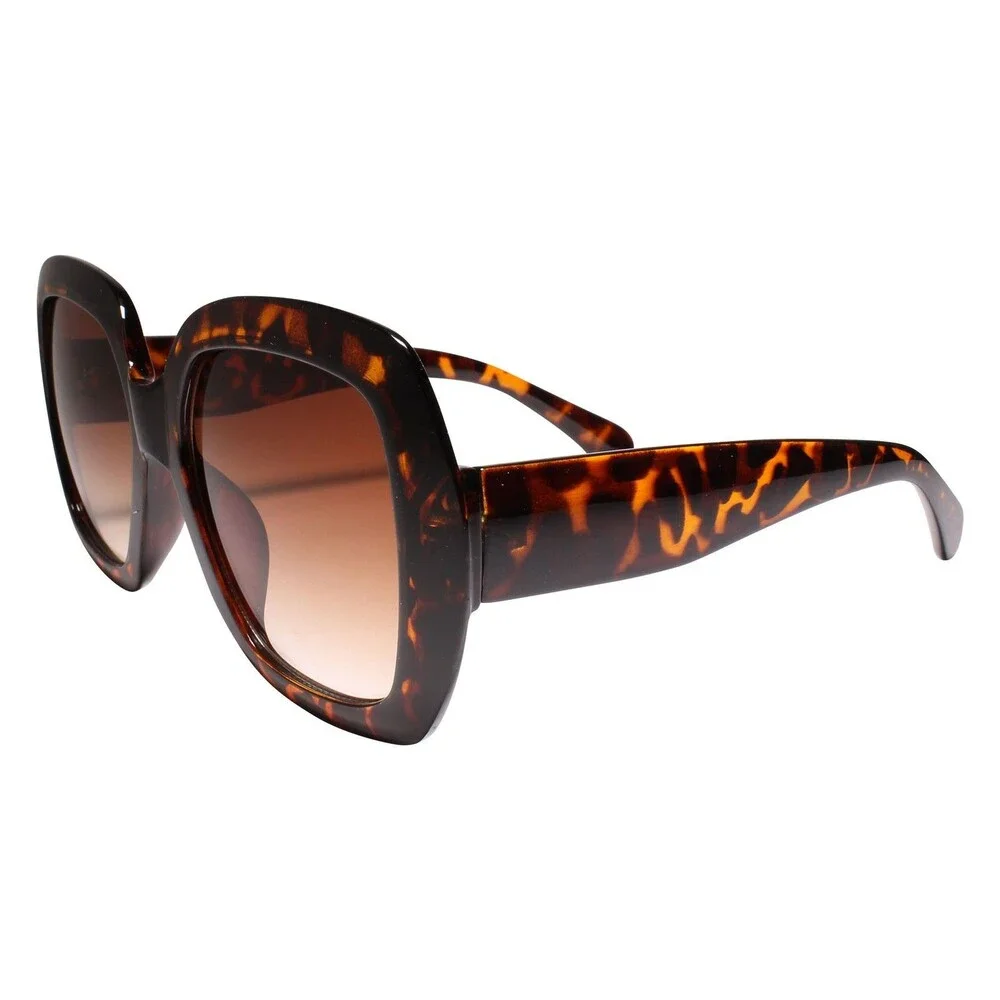 Gorgeous Classy Oversized Exaggerated Luxury Womens Tortoise Square Sunglasses